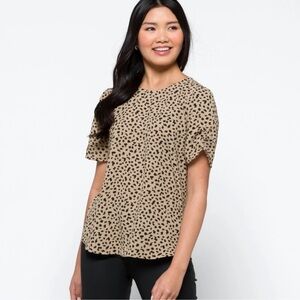 PAPERMOON Claudia Ruched Sleeve Blouse Size Large